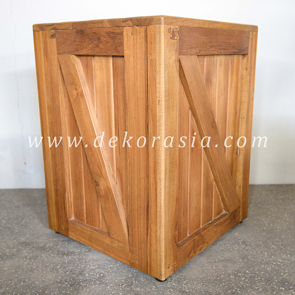 Teak Barn Stool with rubber feet D - 1 Wooden Stools Decoration