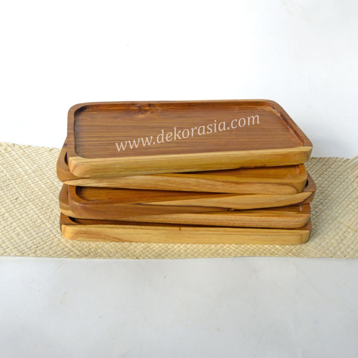 Natural Teak Wood Tray 8 Wood Tray