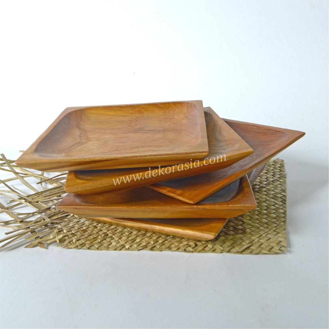 Teak Wood Square Tray Size 5.8 to 9.7 inches 10 Wood Square Tray