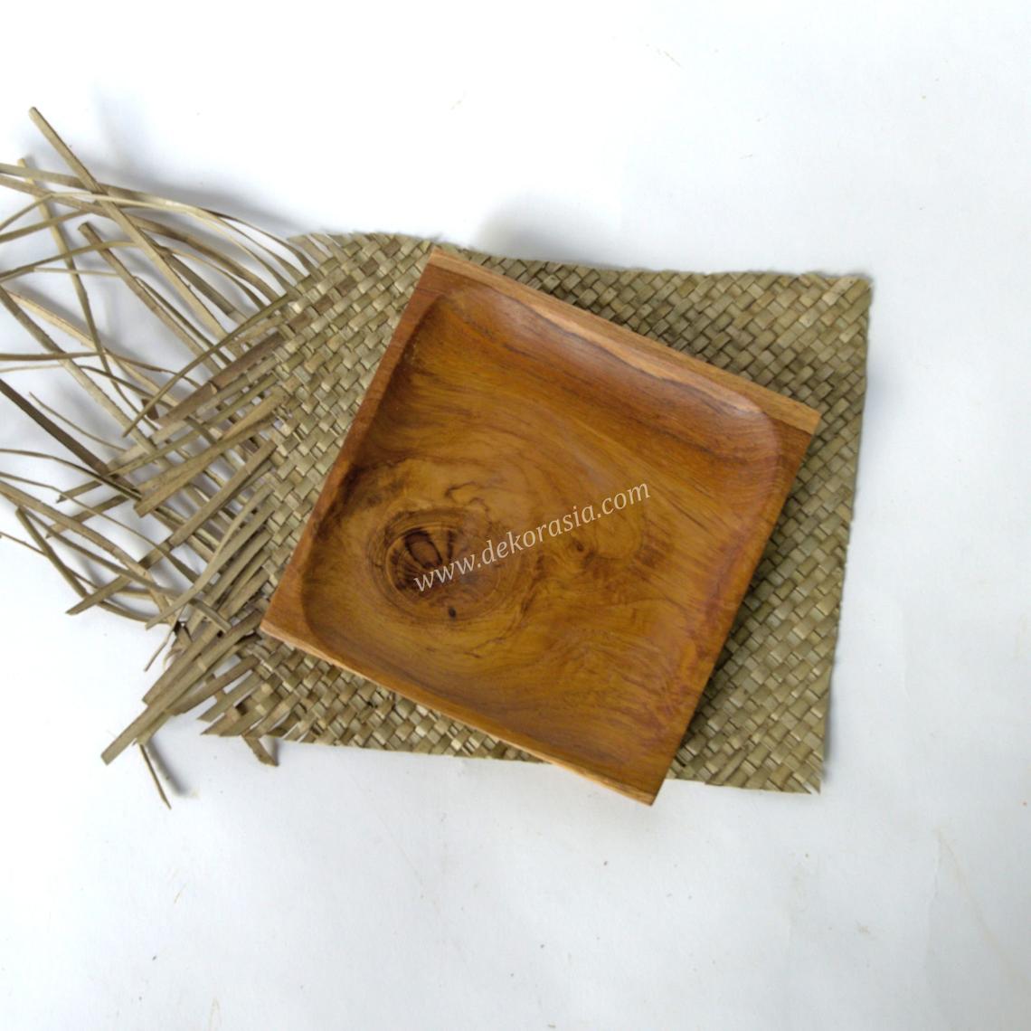 Teak Wood Square Tray Size 5.8 to 9.7 inches 8 Wood Square Tray