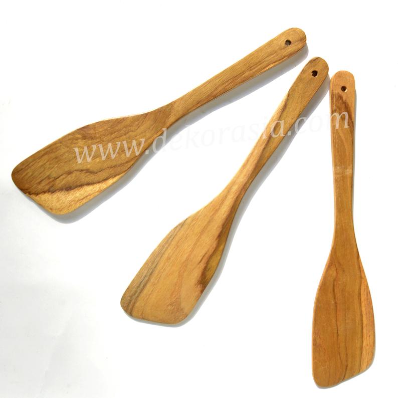 Teak Wood - Wooden Spatula Kitchen Utensil - 11 inches length 1 Teak Wood Spatula