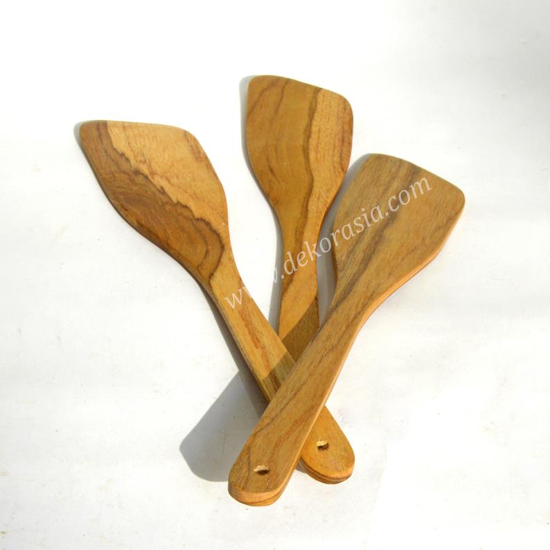 Teak Wood - Wooden Spatula Kitchen Utensil - 11 inches length 2 Teak Wood Spatula