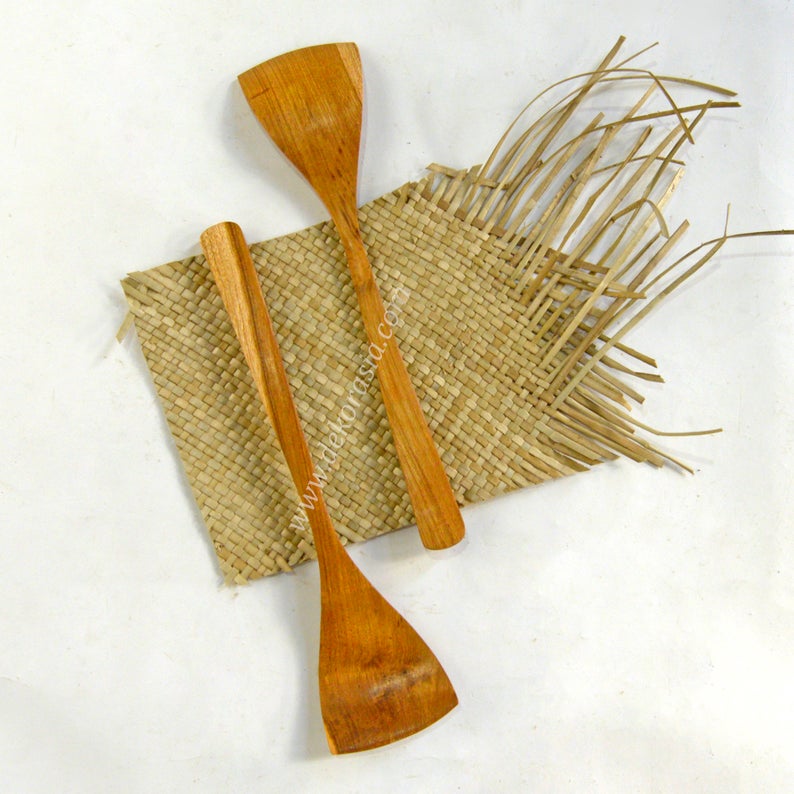 Teak Wood - Wooden Stir Fry Utensil 11.8 inches length 1 Wood Stir Fry