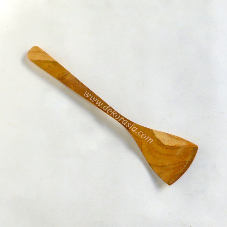 Teak Wood - Wooden Stir Fry Utensil 11.8 inches length 2 Wood Stir Fry