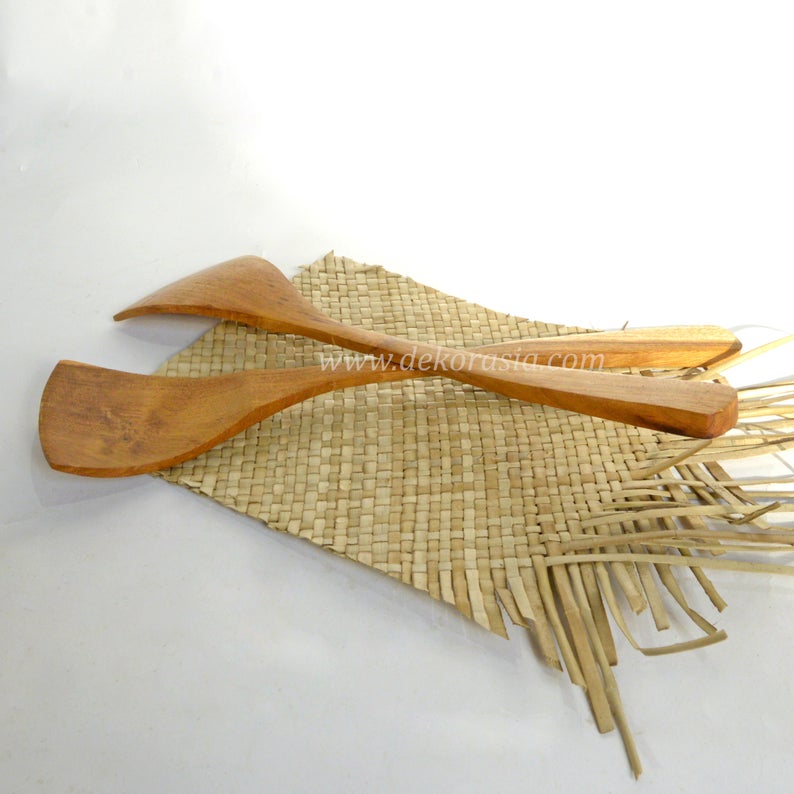 Teak Wood - Wooden Stir Fry Utensil 11.8 inches length 3 Wood Stir Fry