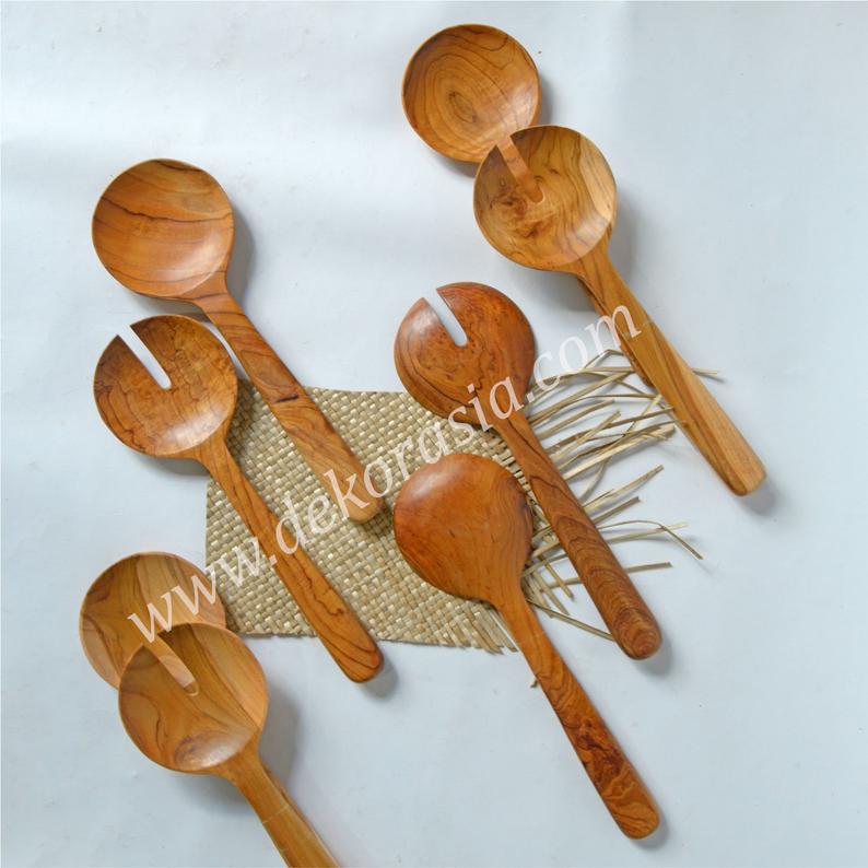 Teak Wooden Spoon for Salad Serving Length 12.2 Inches 3 Wooden Spoon