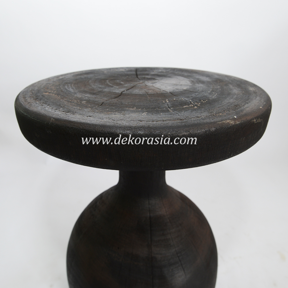 Wood Stools (25) 6 Black Wooden Stool